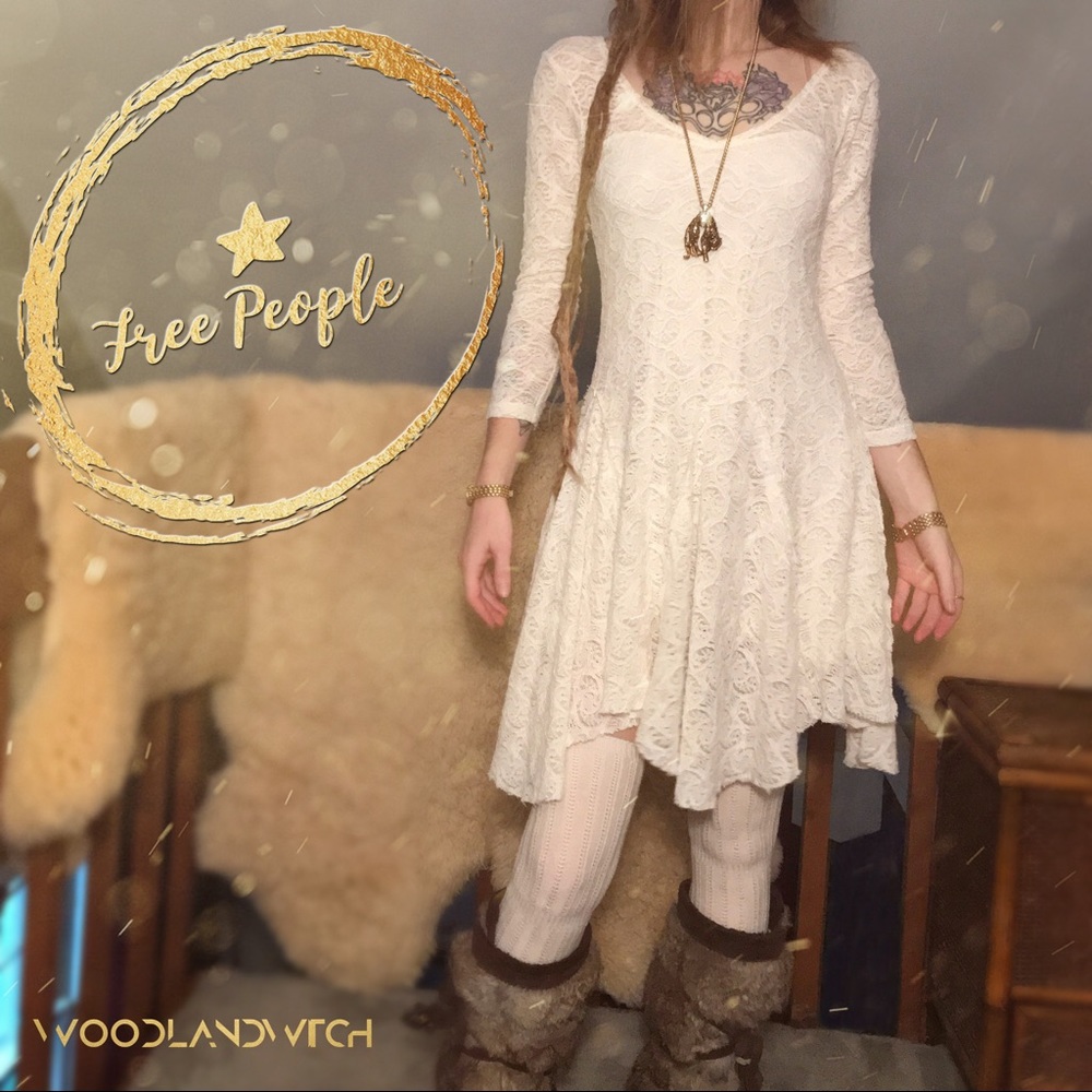 Free People Small Ivory Lace Katya Dress